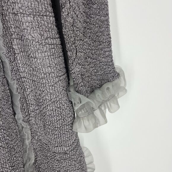 Y2K Lucy's Silk Cardigan Size Large Maxi Duster Goth Ruffle Witchy Whimsigoth - Picture 4 of 10